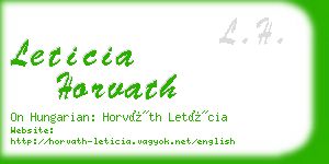 leticia horvath business card